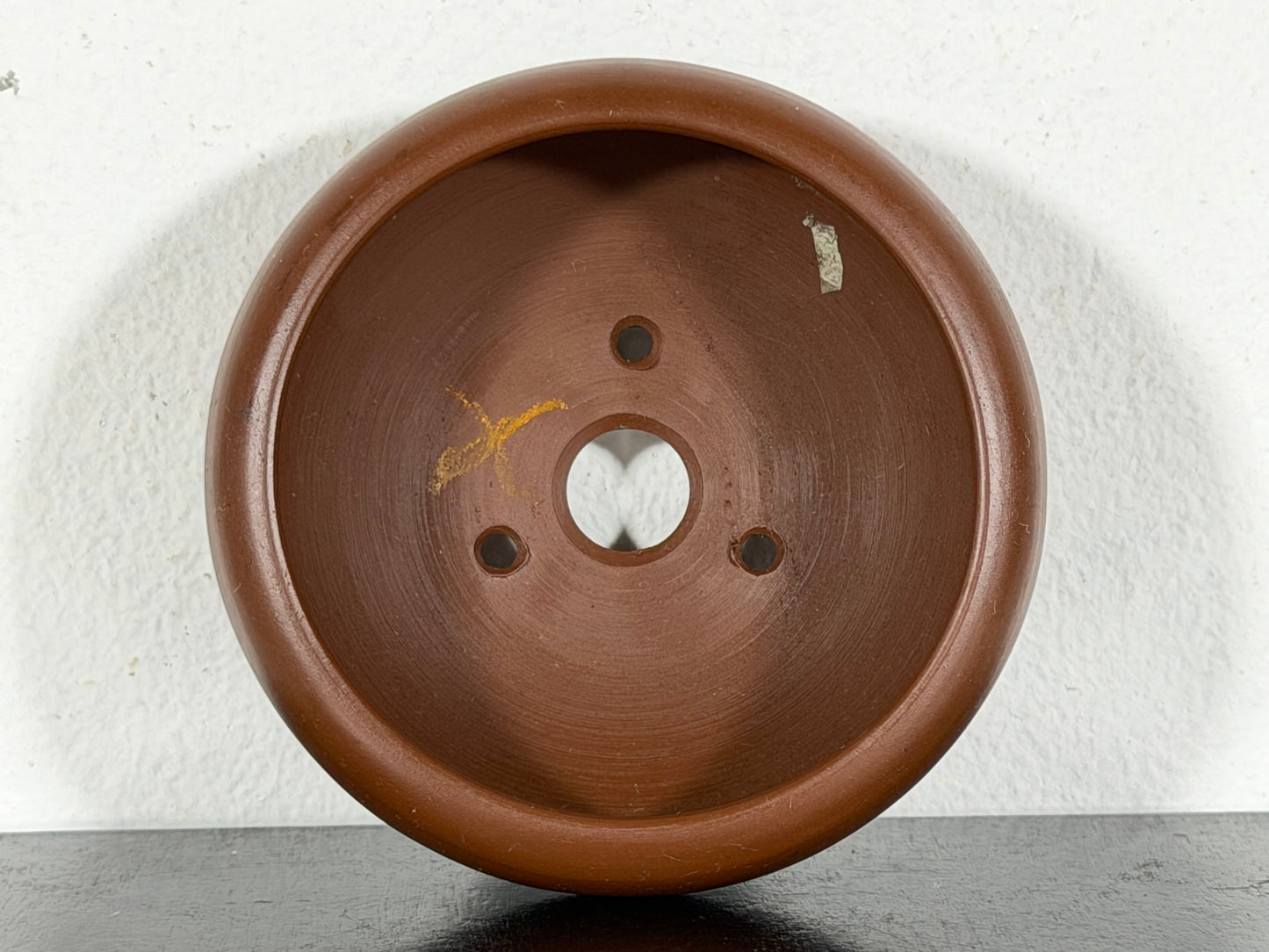 New Japanese Tokoname Unglazed Round Bonsai Pot Bigei - 3 1/8” By 1 3/8”