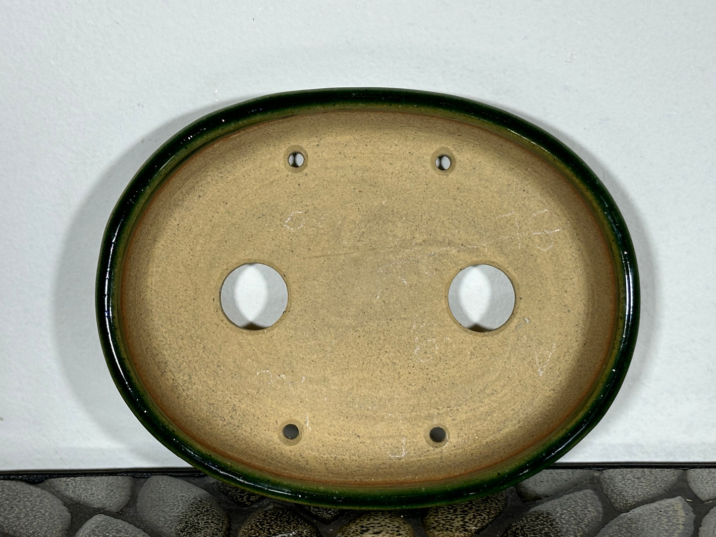 NEW Japanese Tokoname Glazed Oval Bonsai Pot REIHO - 6” By 4 5/8”