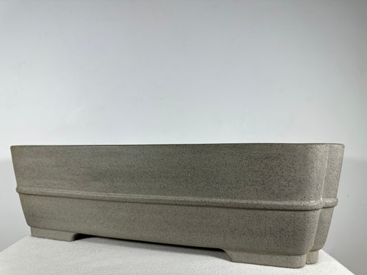 Preowned Japanese Tokoname Unglazed Rectangular Bonsai Pot Seizan - 19” By 14.25”