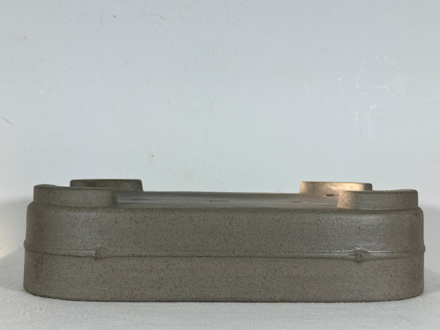 Preowned Japanese Tokoname Unglazed Rectangular Bonsai Pot Seizan - 12.75” By 9.25”