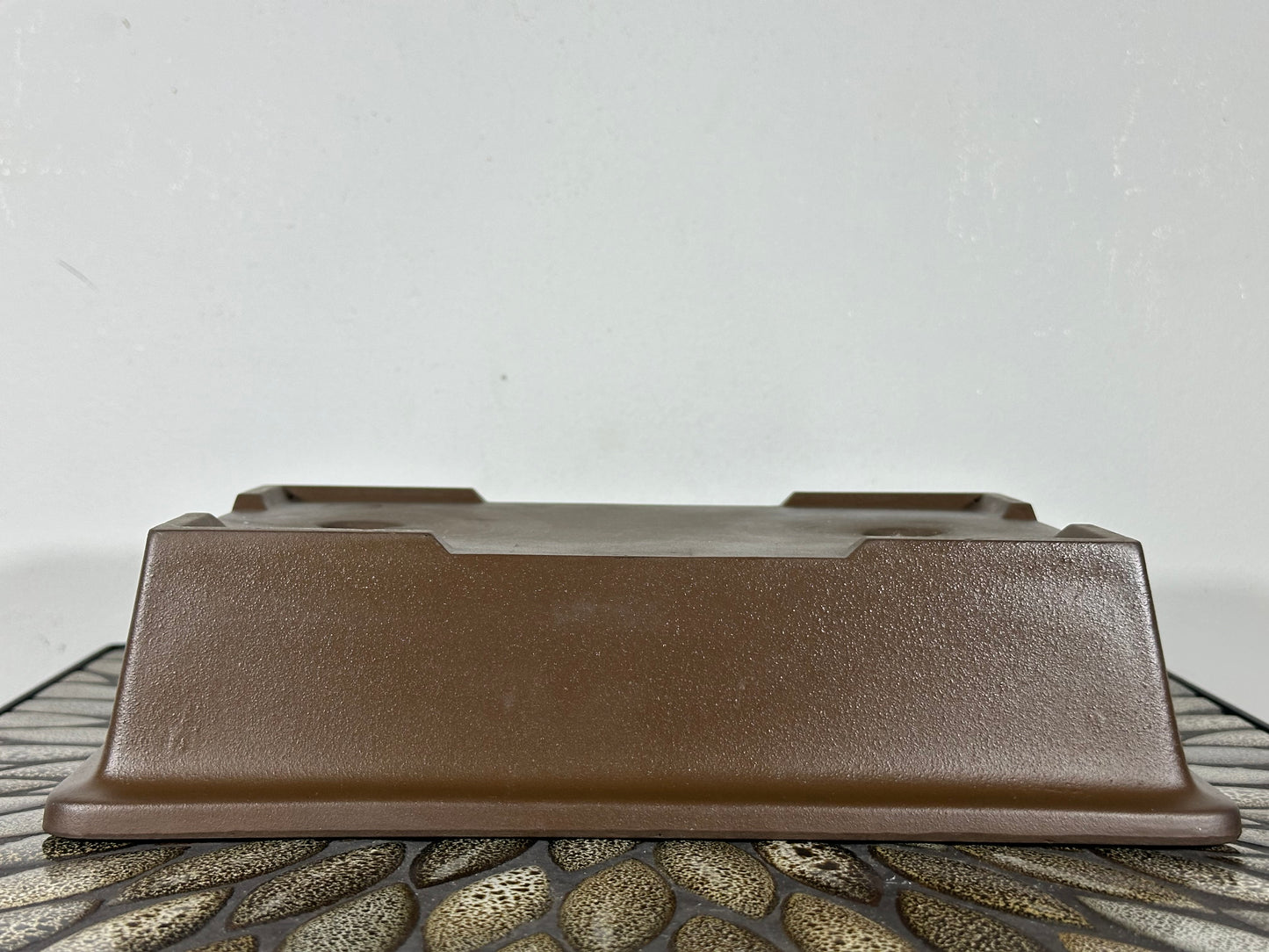 Preowned Japanese Tokoname Rectangular Unglazed Bonsai Pot Kaiyou - 11.25” By 8”