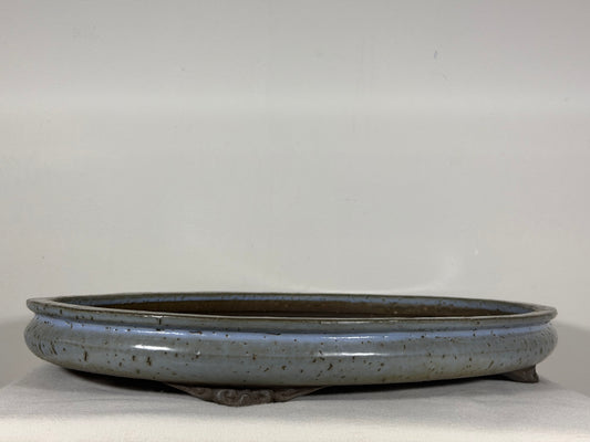Preowned Japanese Tokoname Glazed Shallow Bag Style High Quality Bonsai Pot - 18” By 13.25”