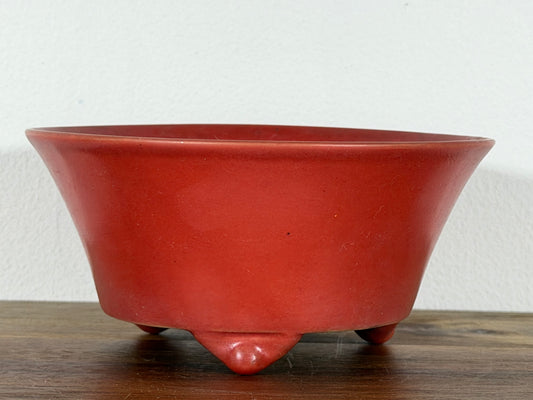 Preowned Vintage China Glazed Round Bonsai Pot - 5.75” By 2.75”