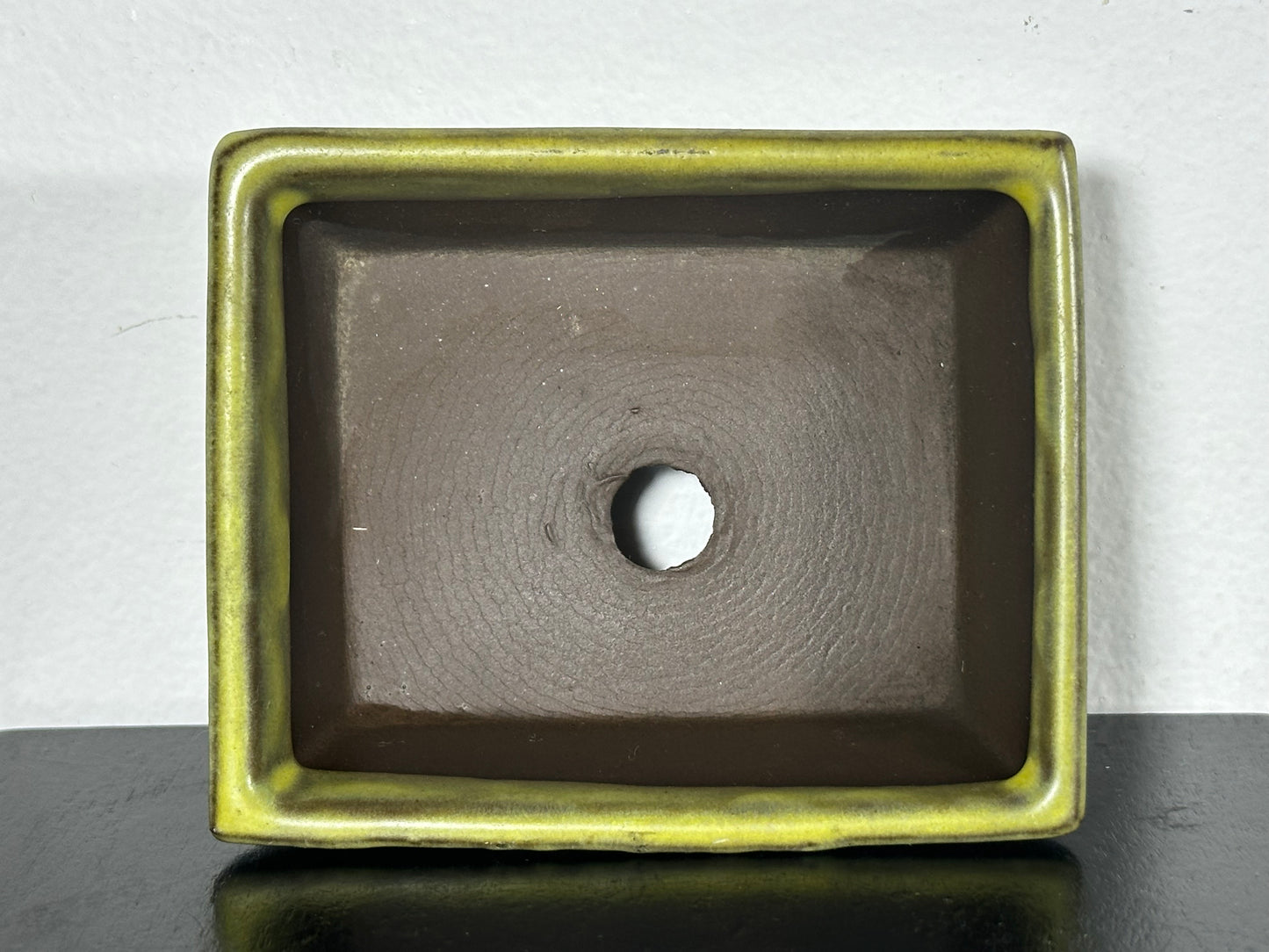 Preowned Japanese Tokoname Rectangular Bonsai Pot - 3.5” By 2 7/8”
