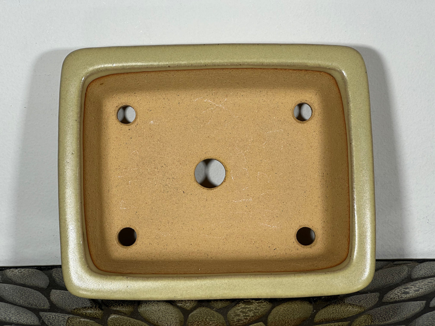 NEW Japanese Tokoname Glazed Rectangular Bonsai Pot REIHO - 7 5/8” By 6 3/8”