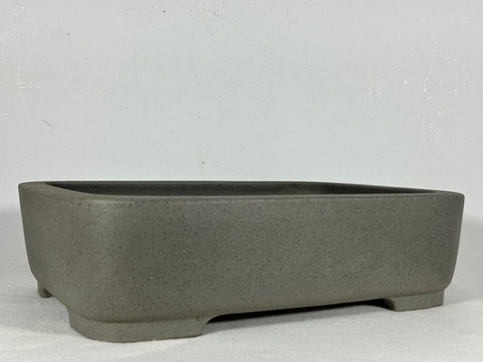 Preowned Japanese Tokoname Unglazed Rectangular Bonsai Pot Seizan - 13” By 9.25”
