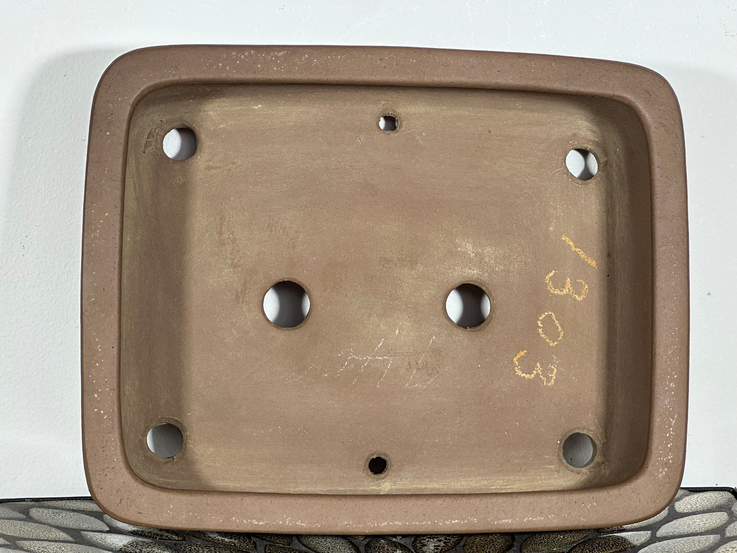 Preowned Japanese Tokoname Rectangular Bonsai Pot Kizan - 11 5/8” By 9.25”