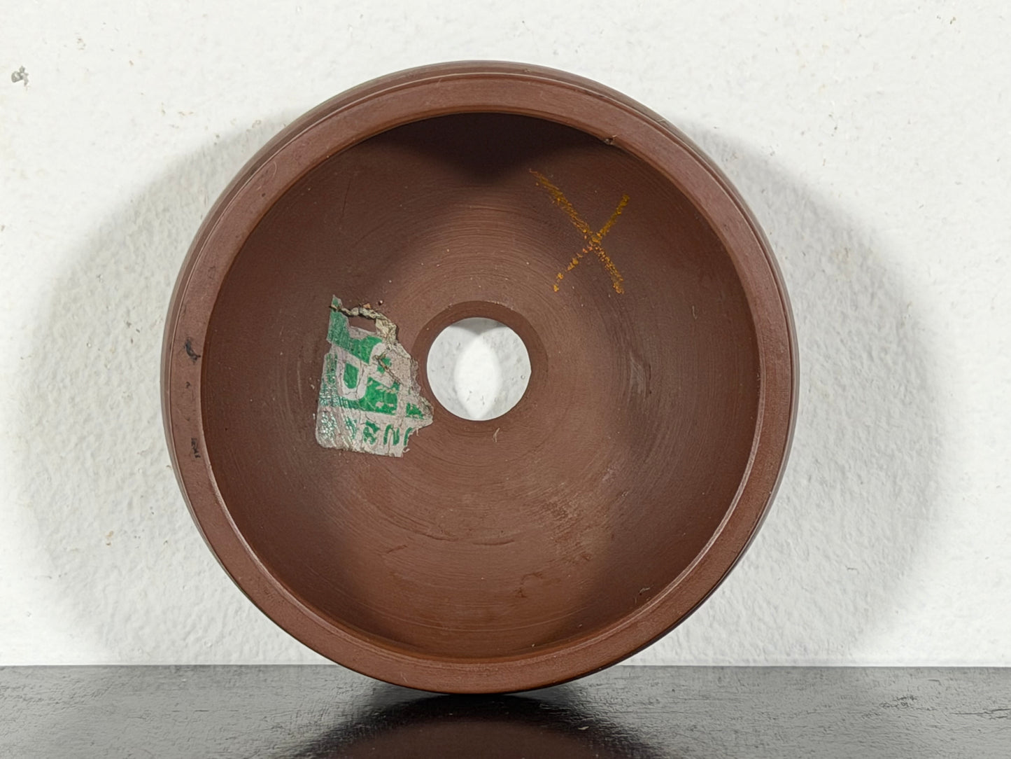 New Japanese Tokoname Unglazed Bag Style Bonsai Pot Bigei - 3 1/8” By 1 3/8”