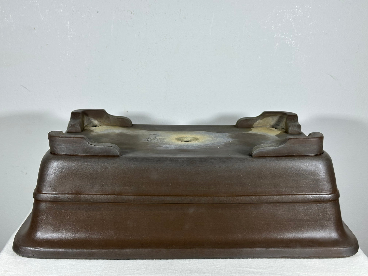Preowned Japanese Tokoname Rectangular Bonsai Pot with Stamp - 15.75” By 10.75”
