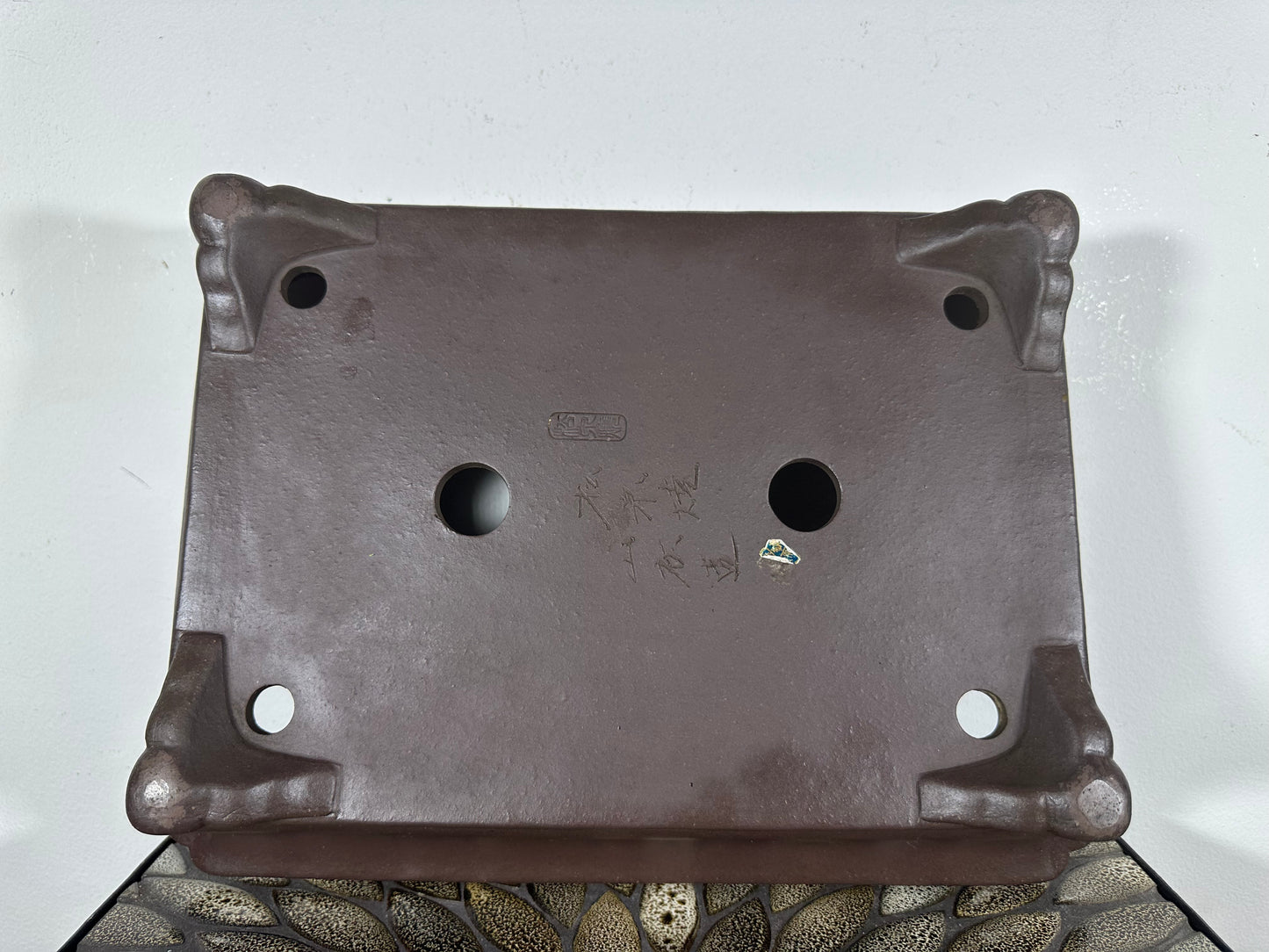 Preowned Japanese Tokoname Unglazed Rectangular Bonsai Pot Yamaaki - 14.5” By 11”