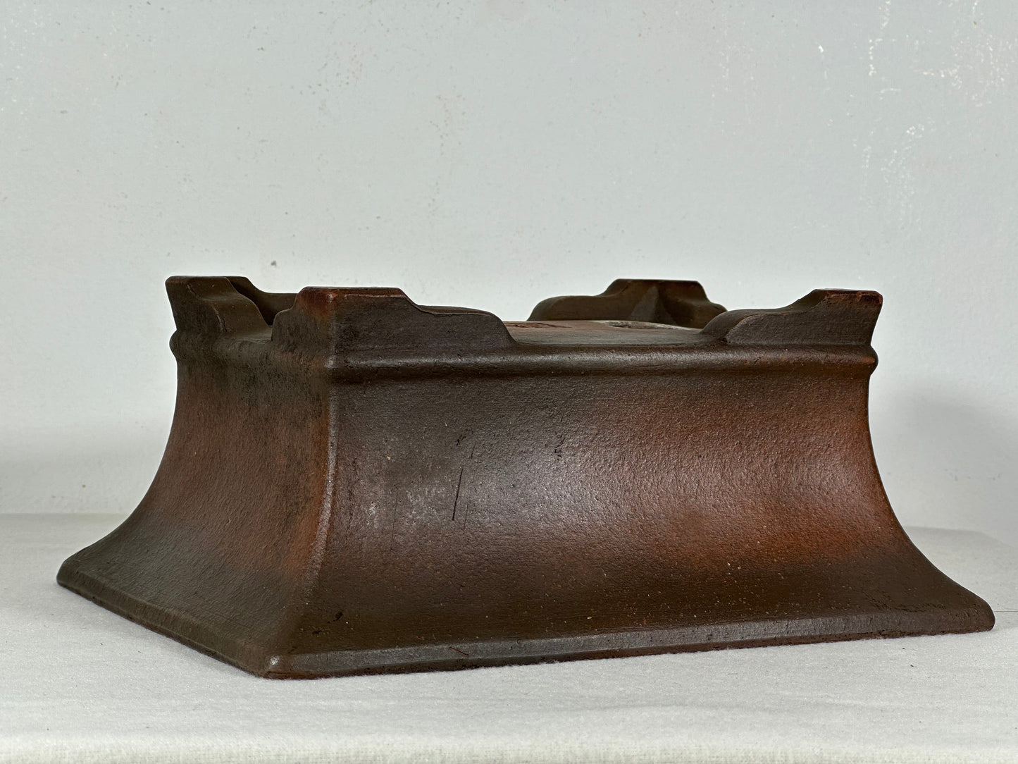 Preowned Japanese Tokoname Rectangular Bonsai Pot Zennigou - 9.75” By 7.25”