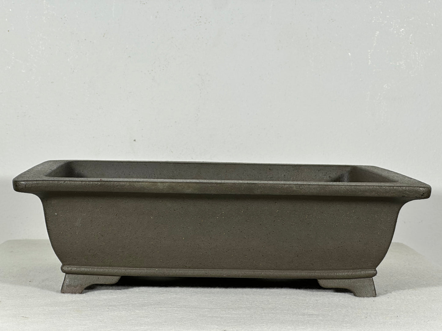 Preowned Japanese Tokoname Unglazed Rectangular Bonsai Pot Seizan - 12” By 8.5”