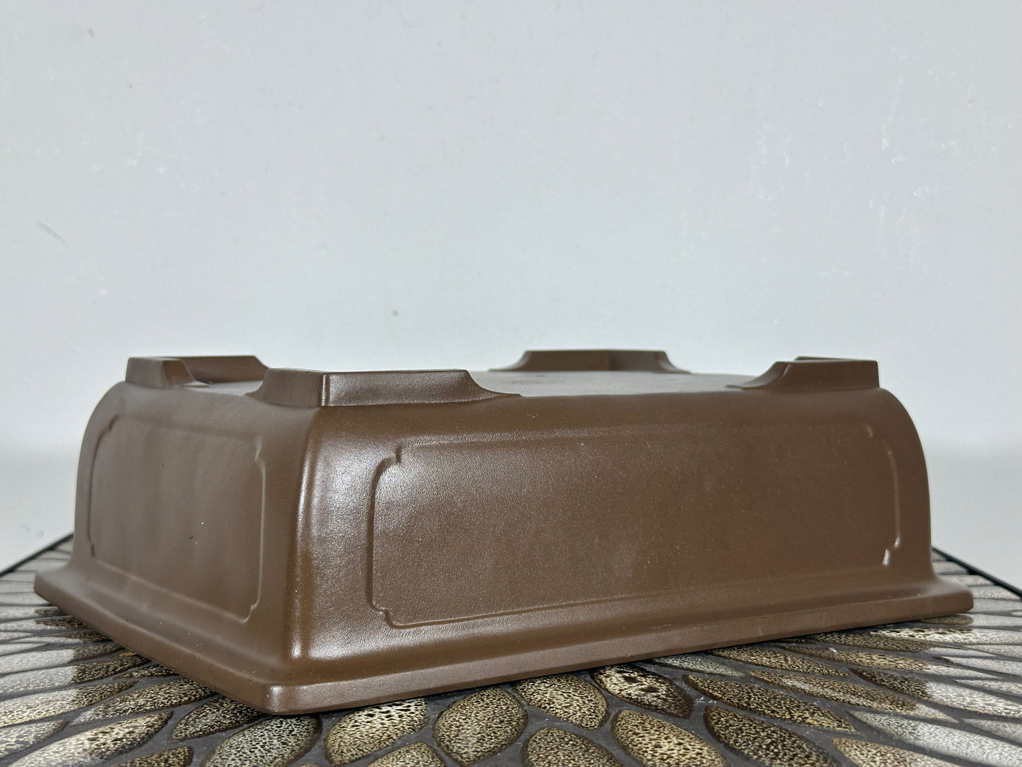 Preowned Japanese Tokoname Unglazed Rectangular Bonsai Pot - 11” By 8.5”