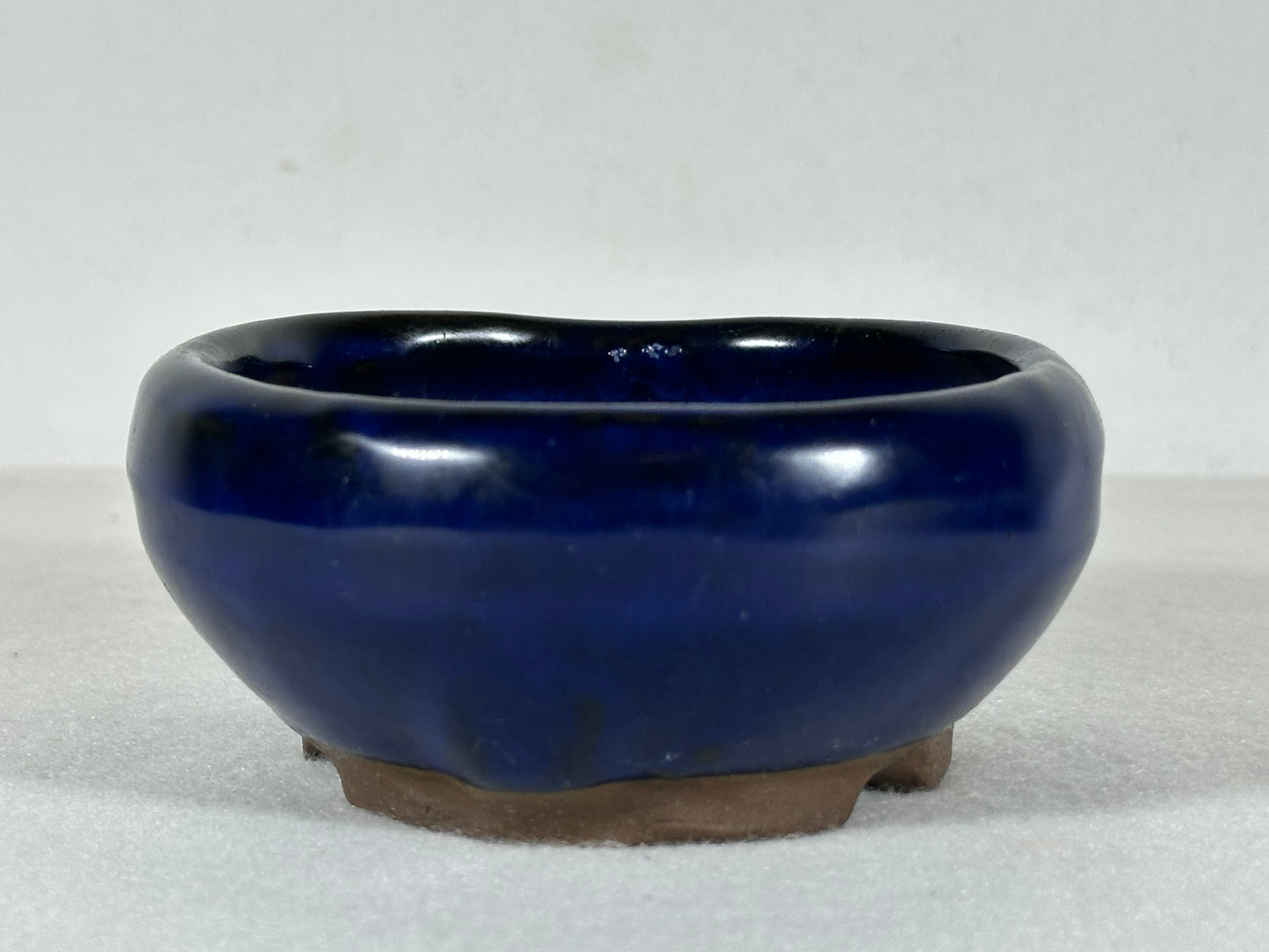 Preowned Japanese Glazed Round Shohin Bonsai Pot - 4” By 1.75”
