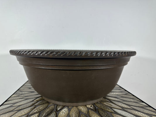 Preowned Vintage Japanese Tokoname Round Bonsai Pot Shigaraki - 15.5” By 5 7/8”