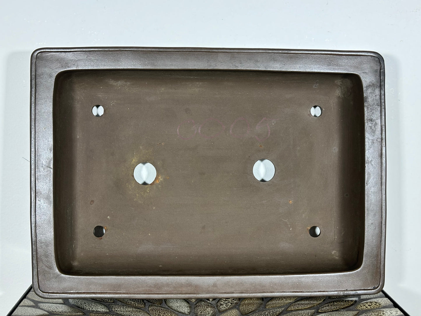 Preowned Vintage Japanese Tokoname Rectangular Bonsai Pot Yamaaki - 15.25” By 10.75”