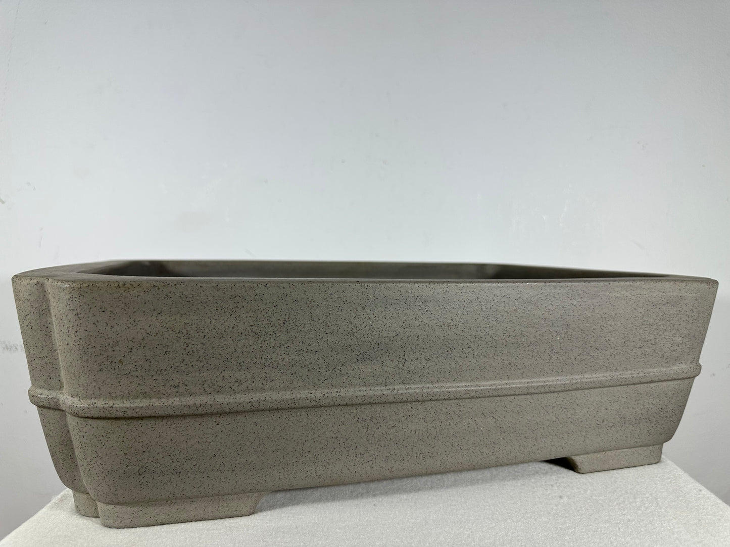 Preowned Japanese Tokoname Unglazed Rectangular Bonsai Pot Seizan - 19” By 14.25”