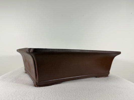 Preowned Japanese Tokoname Unglazed Rectangular Bonsai Pot - 13.25” By 10.75”