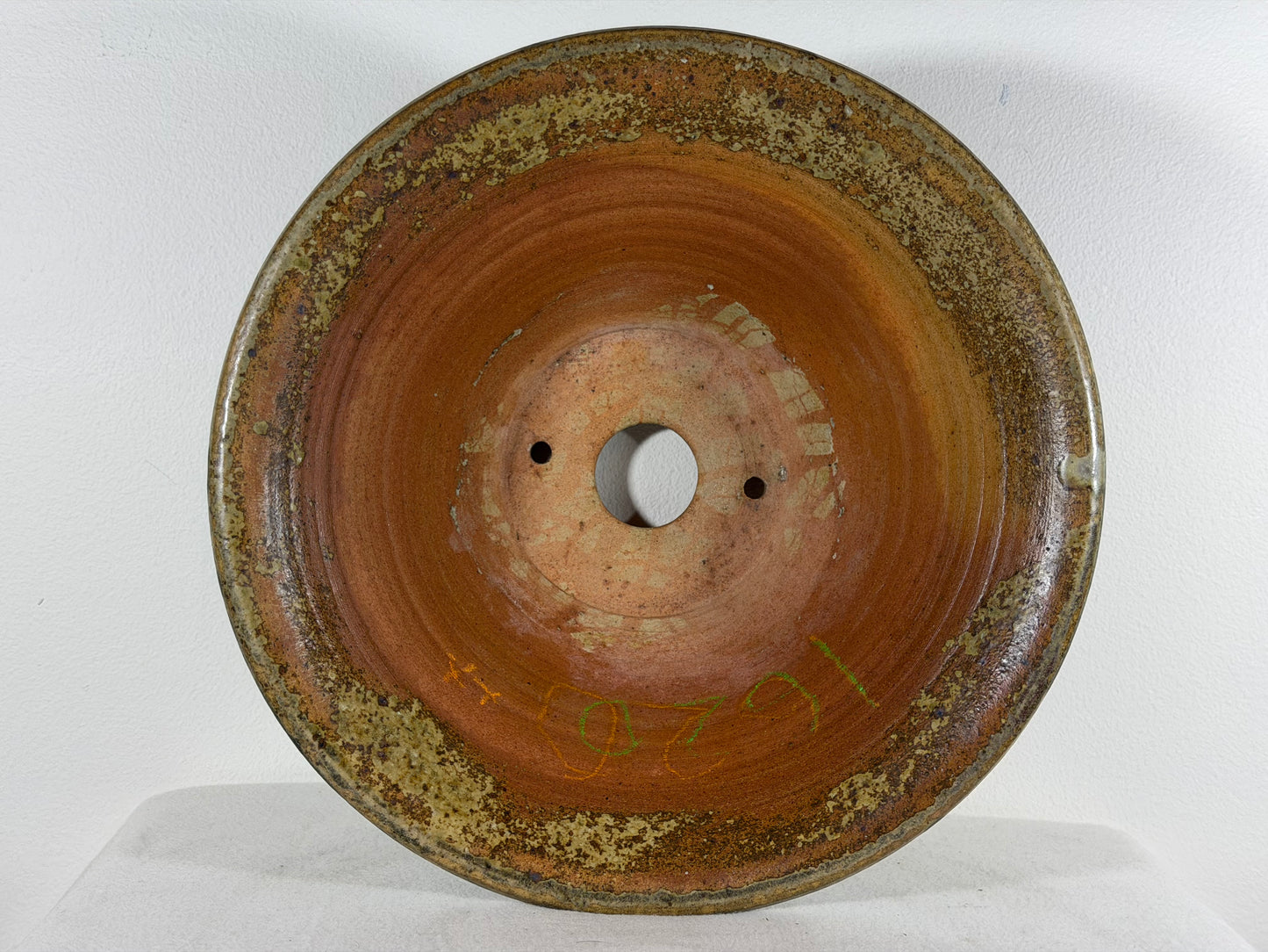 New Japanese Tokoname Glazed Round Bonsai Pot Tosikazu - 12” By 6”