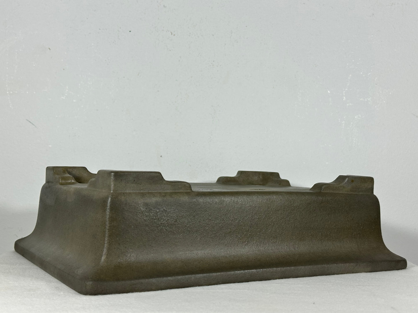 Preowned Japanese Tokoname Unglazed Rectangular Bonsai Pot Seizan - 12.75” By 9.5”