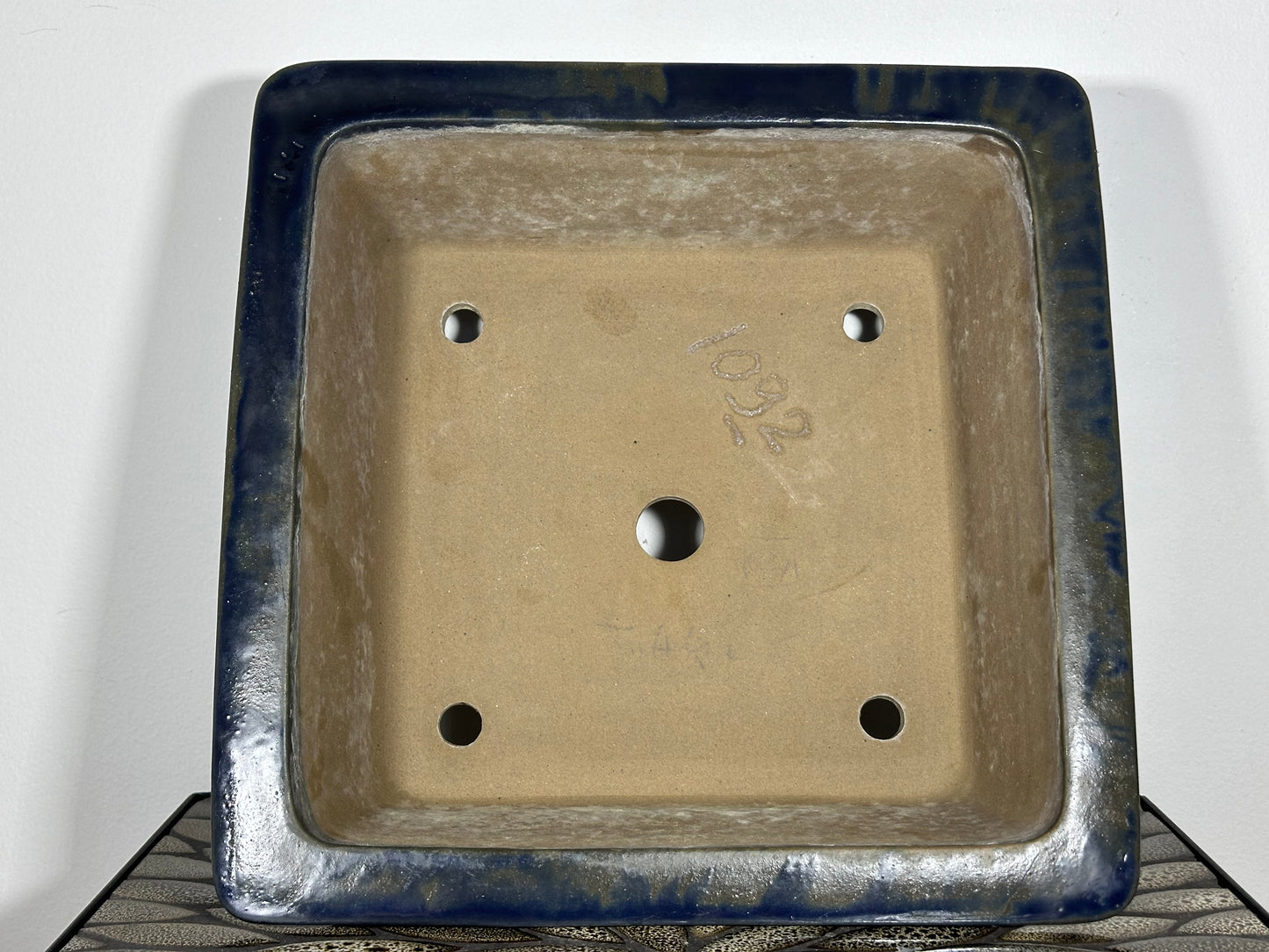 Preowned Japanese Tokoname Square Bonsai Pot By Syukouzan - 12.5” By 4.25”