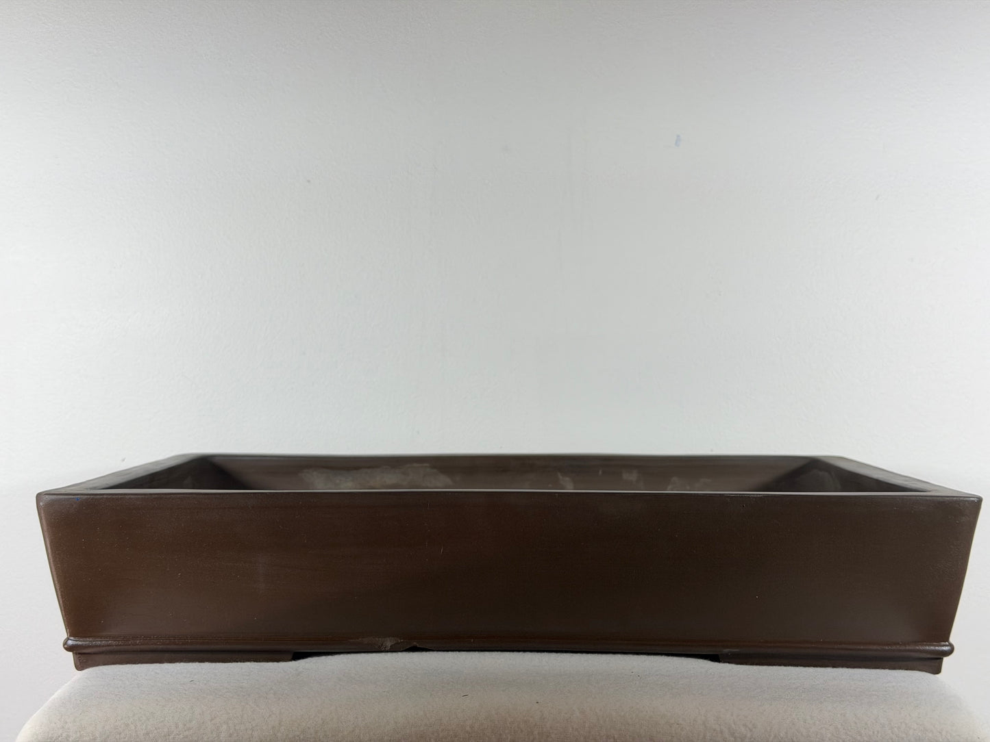 Preowned Japanese Tokoname Unglazed Rectangular Bonsai Pot Seizan - 18.5” By 12”