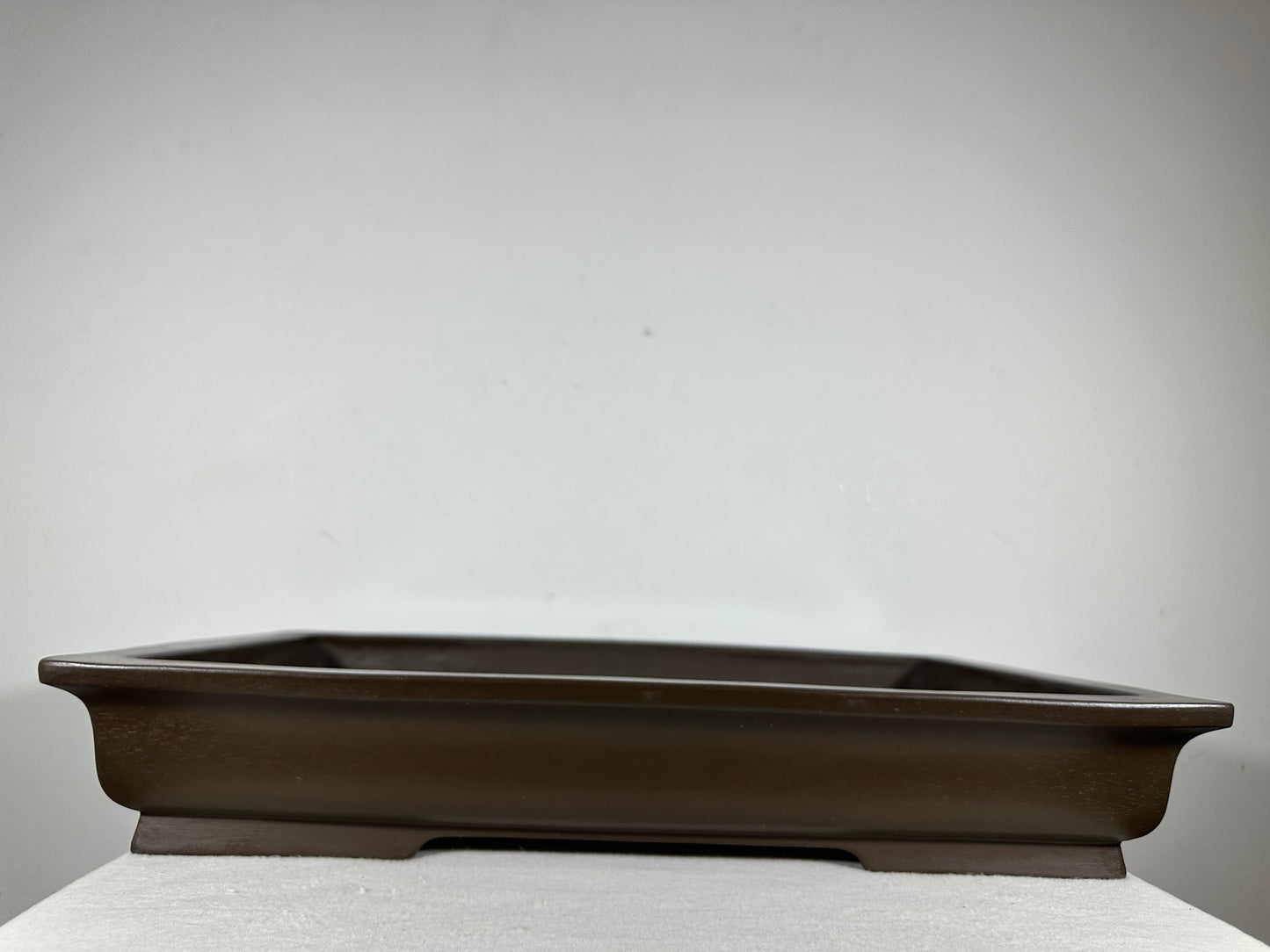 Preowned Japanese Tokoname Unglazed Rectangular Shallow Bonsai Pot Seizan - 18.25” By 12.25”