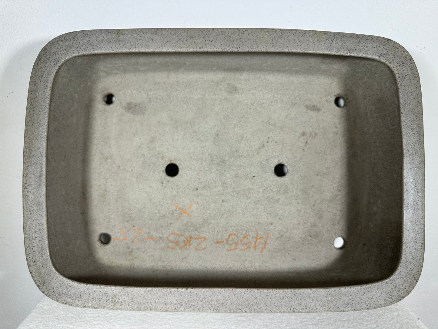 Preowned Japanese Tokoname Unglazed Rectangular Bonsai Pot Seizan - 16.5” By 11.5”