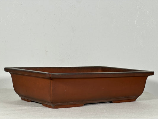 Preowned Japanese Tokoname Unglazed Rectangular Bonsai Pot - 11.5” By 7.75”