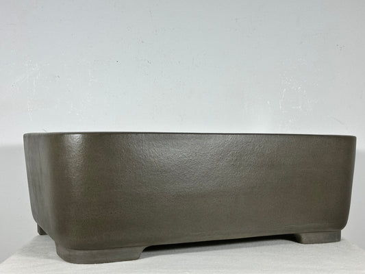 Preowned Japanese Tokoname Unglazed Rectangular Bonsai Pot Seizan - 16.5” By 11.75”