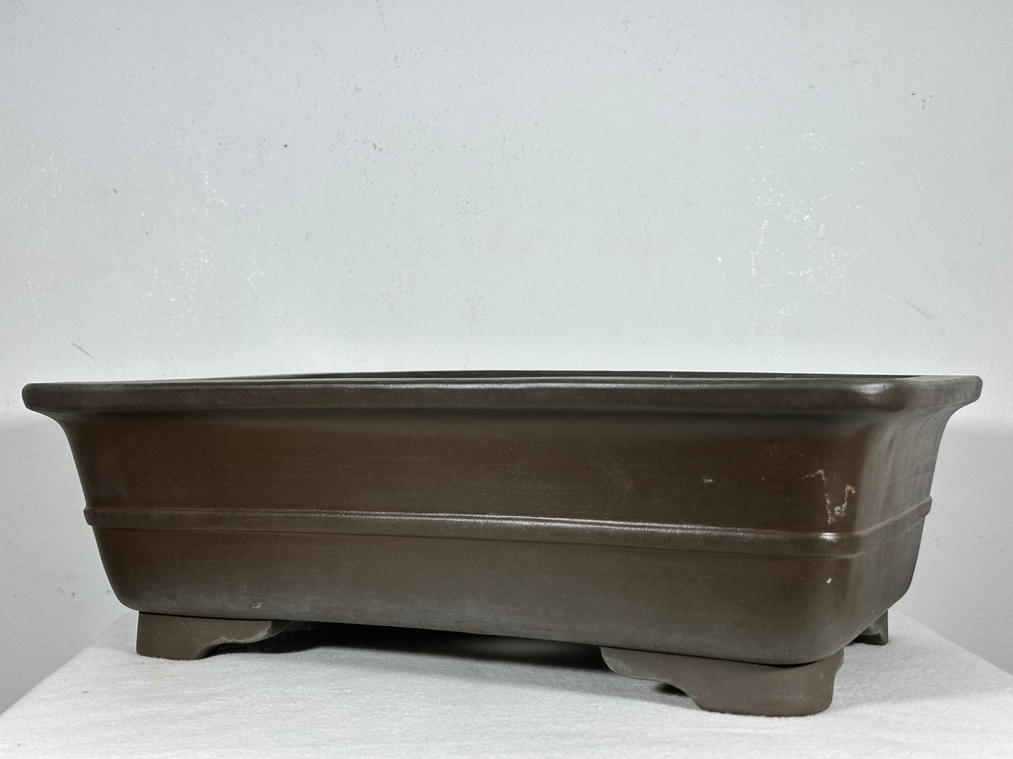 Preowned Japanese Tokoname Rectangular Bonsai Pot with Stamp - 15.75” By 10.75”