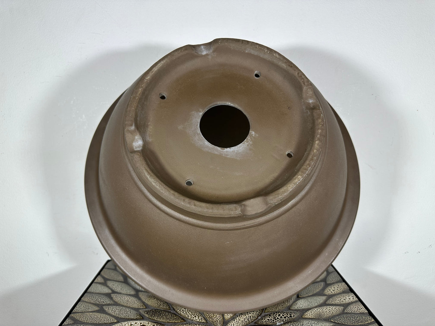 Preowned Japanese Tokoname Unglazed Round Bonsai Pot - 16.5” By 6”
