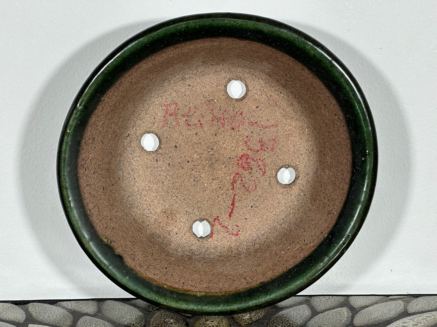 Preowned Vintage Japanese Tokoname Round Bonsai Pot Reiho - 8” By 2.25”