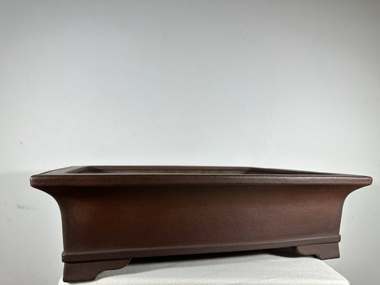 Preowned Japanese Tokoname Unglazed Rectangular Bonsai Pot Yamaaki - 21” By 16”