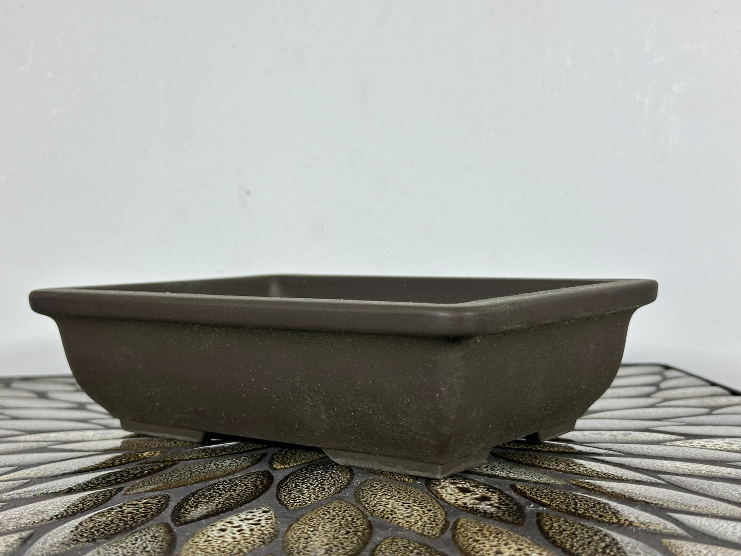 Preowned Japanese Tokoname Unglazed Rectangular Bonsai Pot - 8.25” By 6”