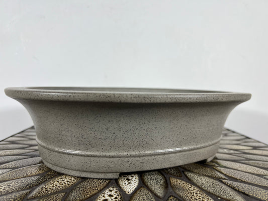 Preowned Japanese Tokoname Unglazed Oval Bonsai Pot Seizan - 11.5” By 9.75”