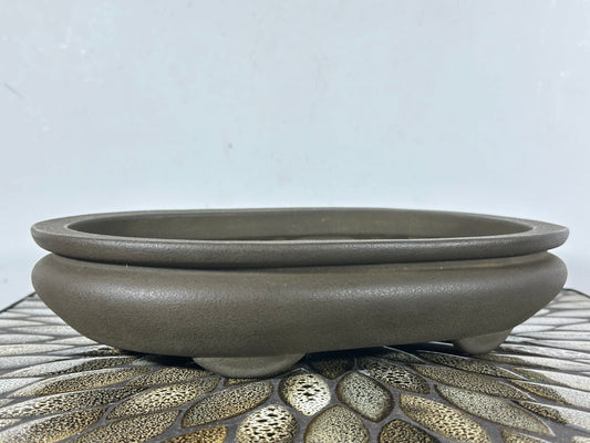 Preowned Vintage Japanese Tokoname Unglazed Bag Style Bonsai Pot Yamaaki - 11.5” By 8”