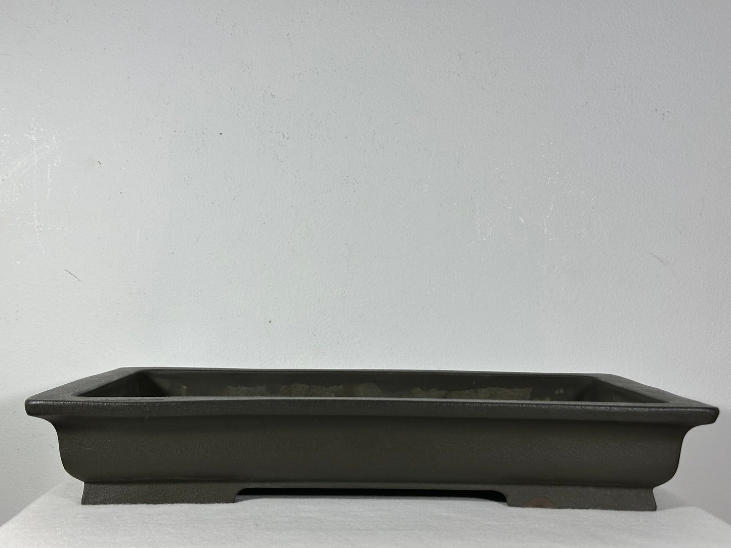 Preowned Japanese Tokoname Unglazed Rectangular Shallow Bonsai Pot Seizan - 16” By 10”