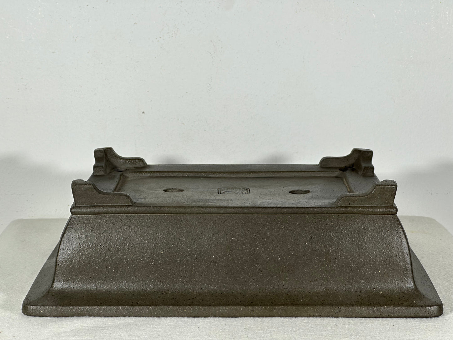 Preowned Japanese Tokoname Unglazed Rectangular Bonsai Pot Seizan - 12” By 8.5”