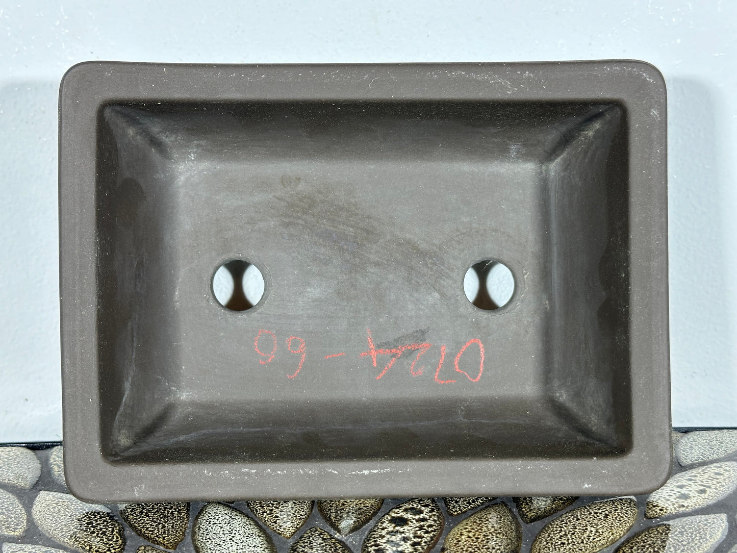 Preowned Japanese Tokoname Unglazed Rectangular Bonsai Pot - 8.25” By 6”