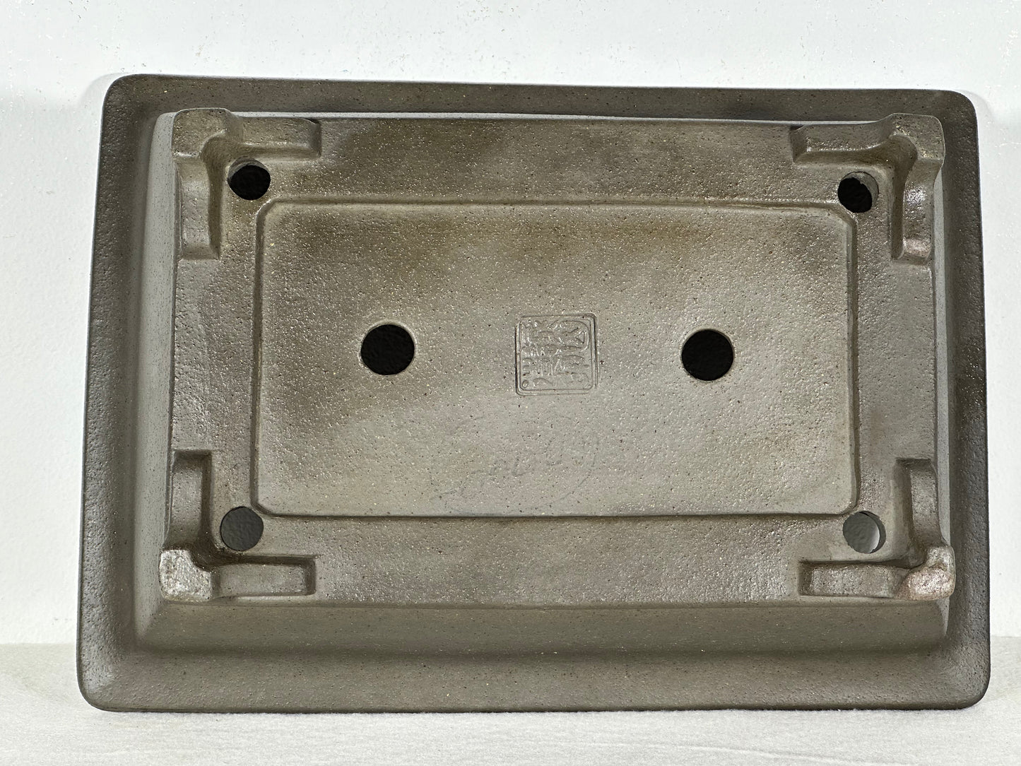 Preowned Japanese Tokoname Unglazed Rectangular Bonsai Pot Seizan - 12” By 8.5”