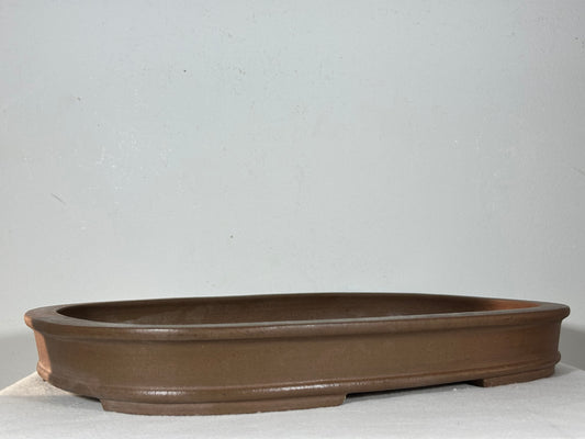 Preowned Japanese Tokoname Unglazed Rectangular Shallow Bonsai Pot Seizan - 15.75” By 11.25”