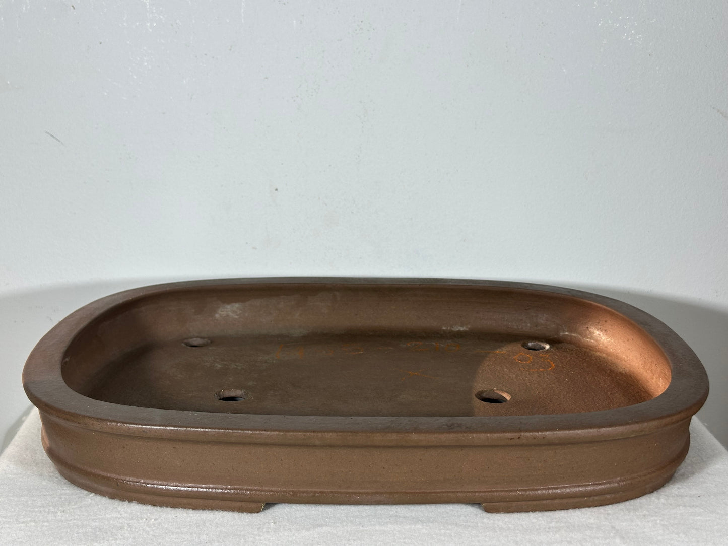 Preowned Japanese Tokoname Unglazed Rectangular Shallow Bonsai Pot Seizan - 15.75” By 11.25”