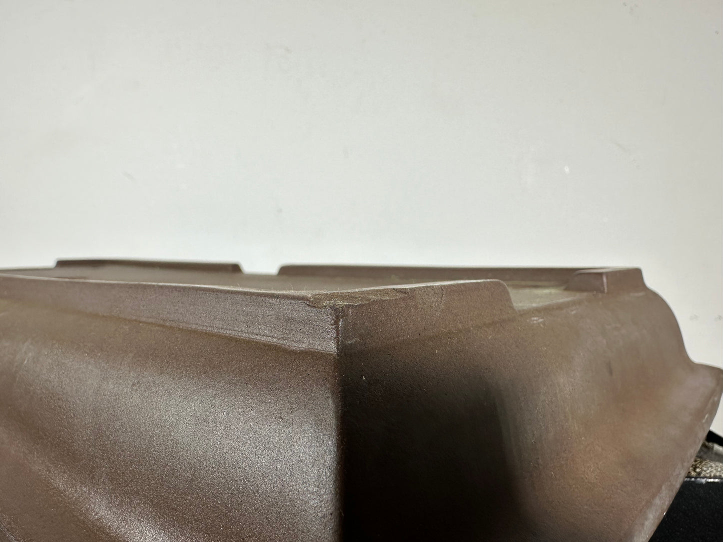 Preowned Japanese Tokoname Rectangular Shallow Bonsai Pot Yamaaki - 22” By 10.25”