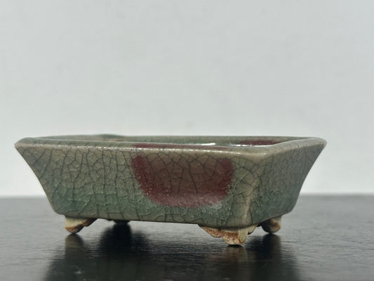 Preowned Vintage Japanese Rectangular Bonsai Pot By EIMEI - 2.5” By 1.75”