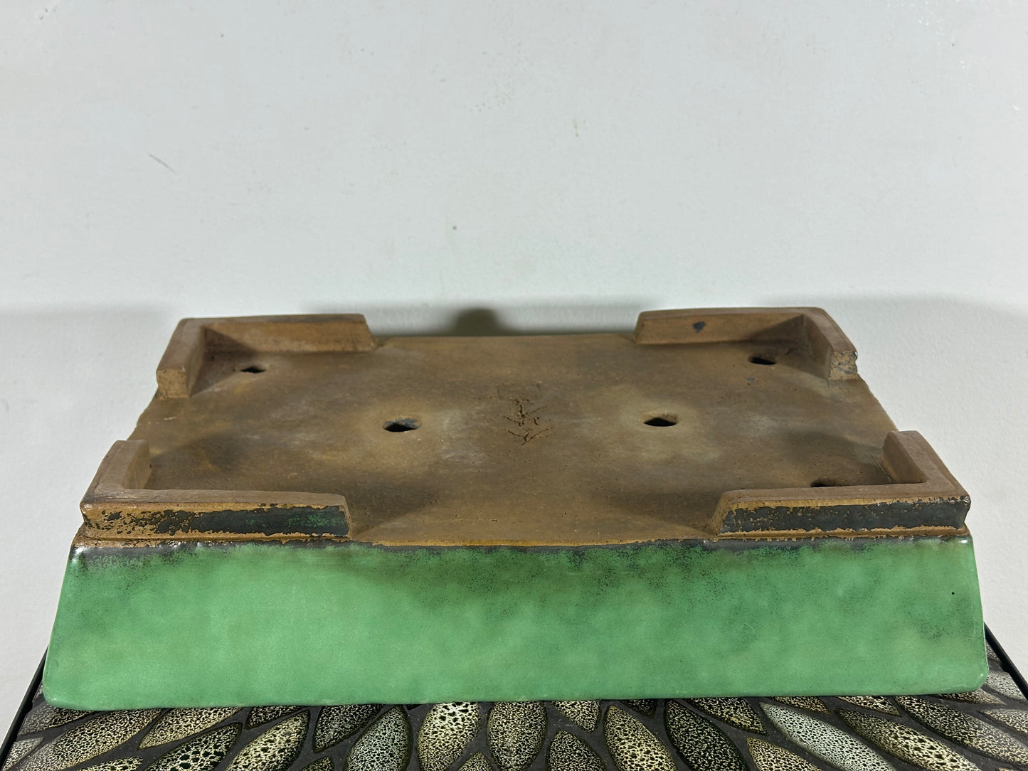 Preowned Vintage Japanese Tokoname Rectangular Bonsai Pot Syuhou - 15” By 10.25”