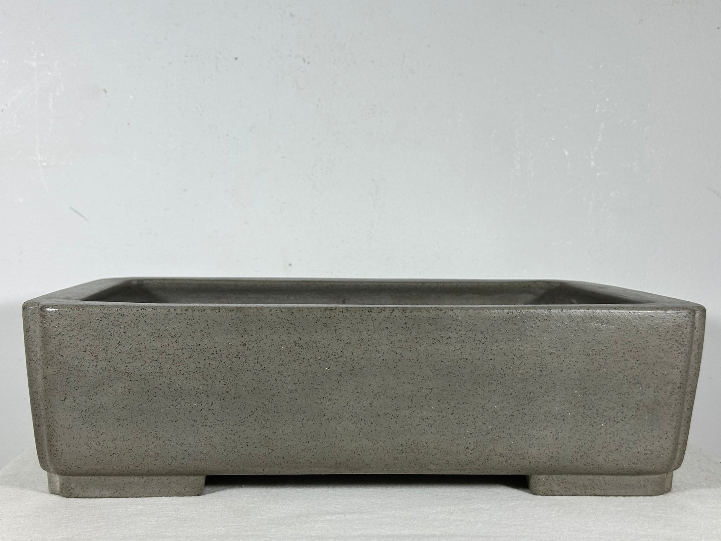 Preowned Japanese Tokoname Unglazed Rectangular Bonsai Pot Seizan - 13.75” By 9.75”