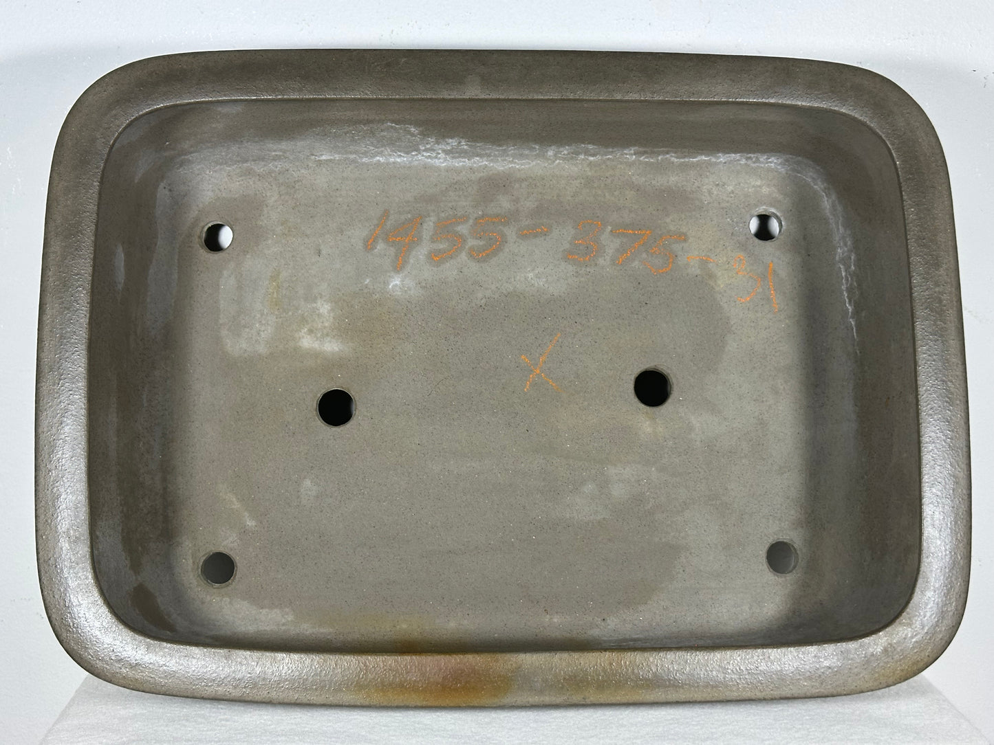 Preowned Japanese Tokoname Unglazed Rectangular Bonsai Pot Seizan - 16.5” By 11.75”