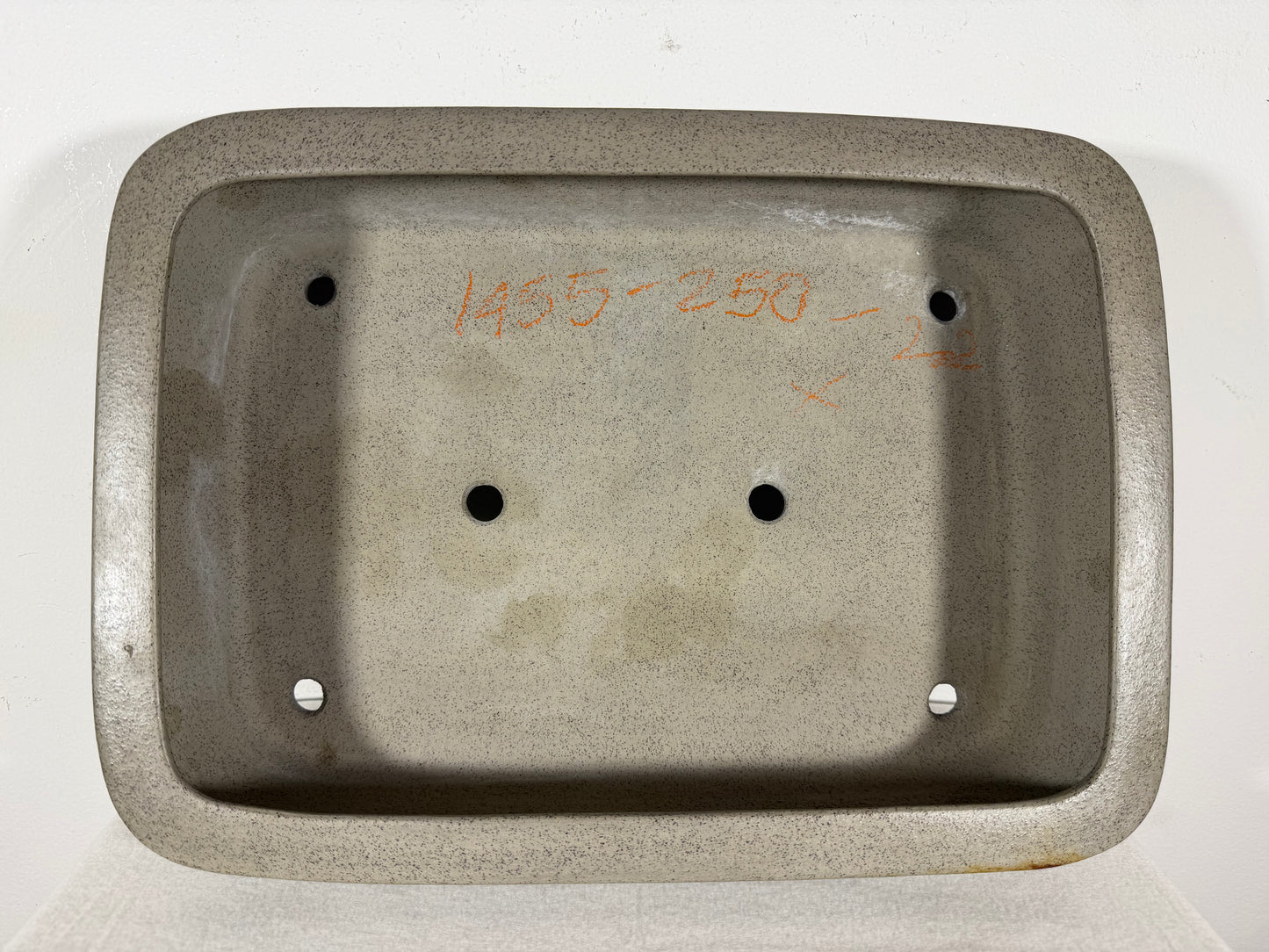Preowned Japanese Tokoname Unglazed Rectangular Bonsai Pot Seizan - 15” By 10.75”