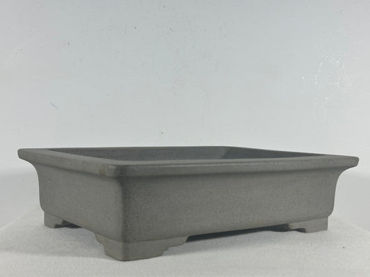 Preowned Japanese Tokoname Unglazed Rectangular Bonsai Pot Seizan - 12.75” By 9.5”